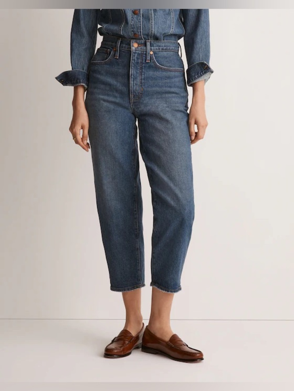 Madewell Balloon Jeans in Ellisboro Wash Size 33 80s Style Curved Balloon